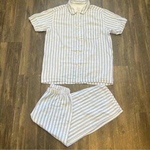 Women’s Strip Blue White Loungewear Pjs Size M